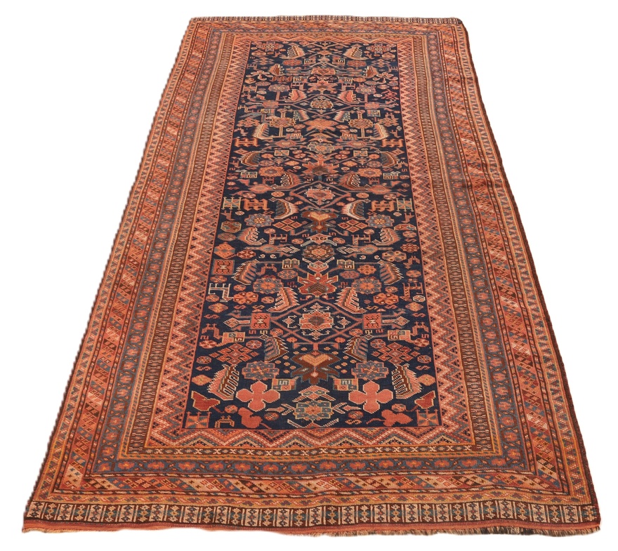 Antique Ghashghai Carpet  216x107