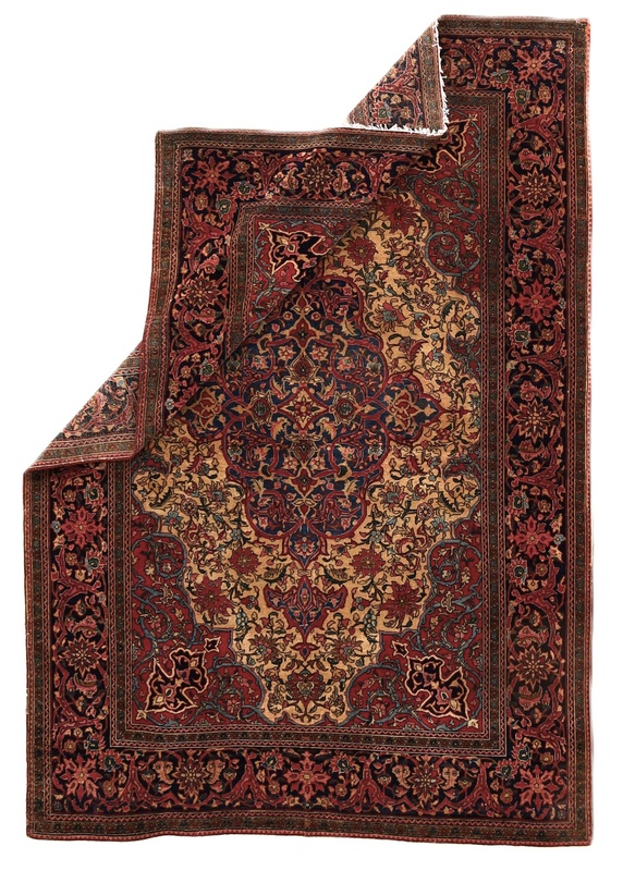 Antique Isfahan Carpet 203x142