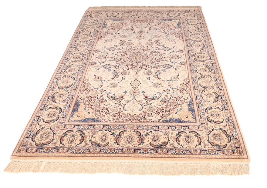 Isfahan Signed Davari Silk Warp Carpet 227x150