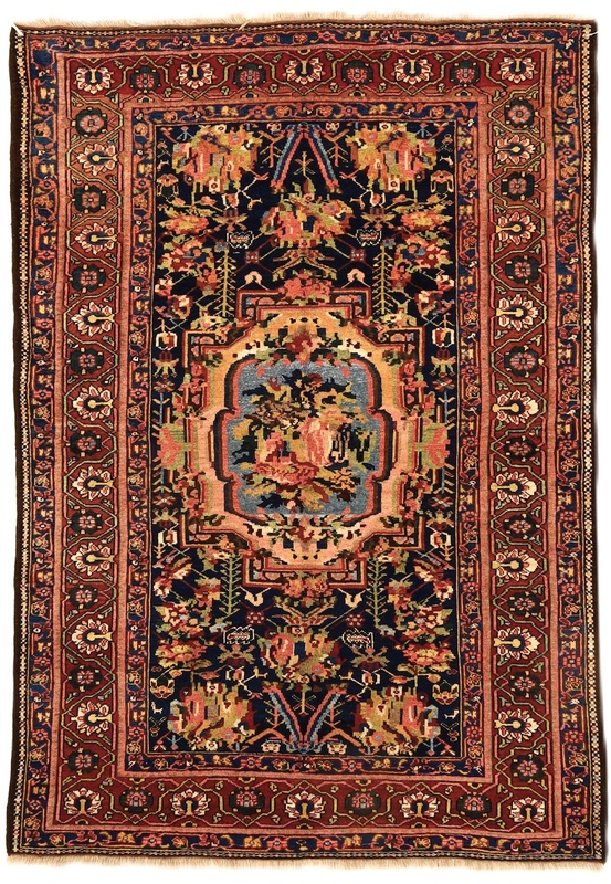 Antique Bakhtiari Farah Dombeh Carpet 211x148