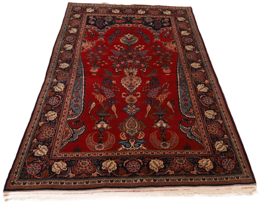 Antique Kashan Carpet 197x127