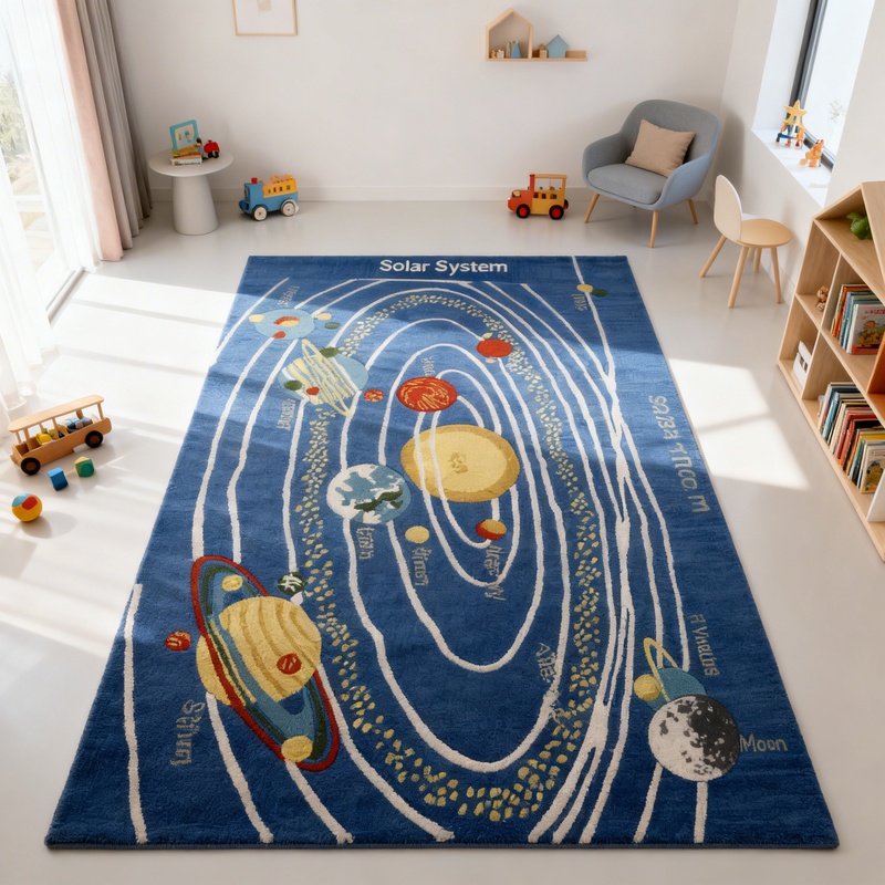Kids Space  Solar System & Planets Design Carpet  242x170