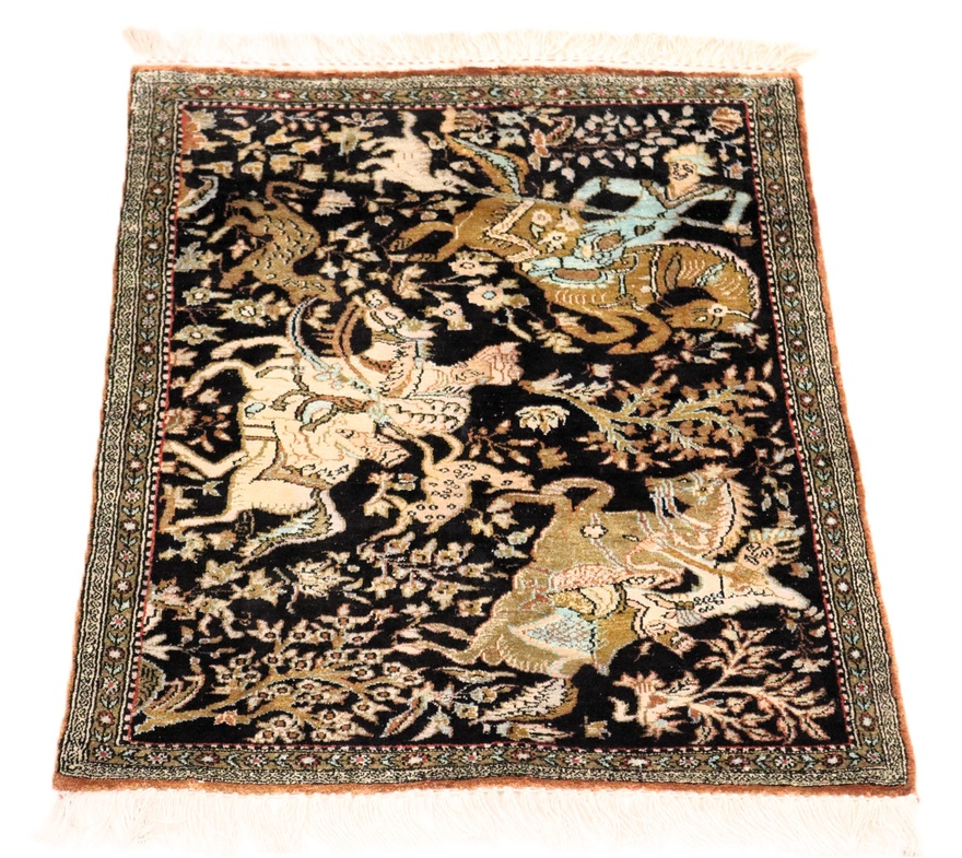 Qom Silk Carpet  72x56