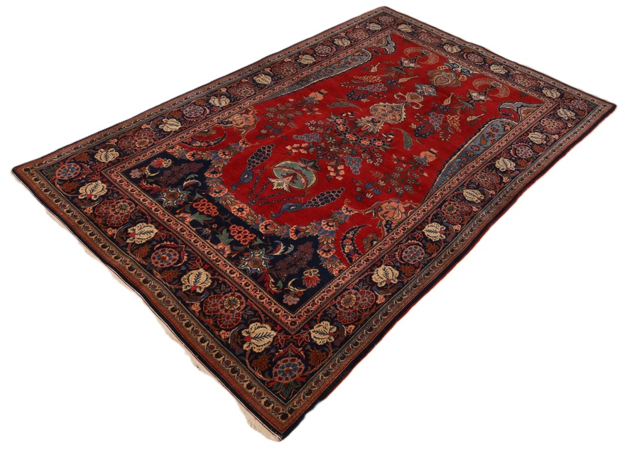 Antique Kashan Carpet 197x127