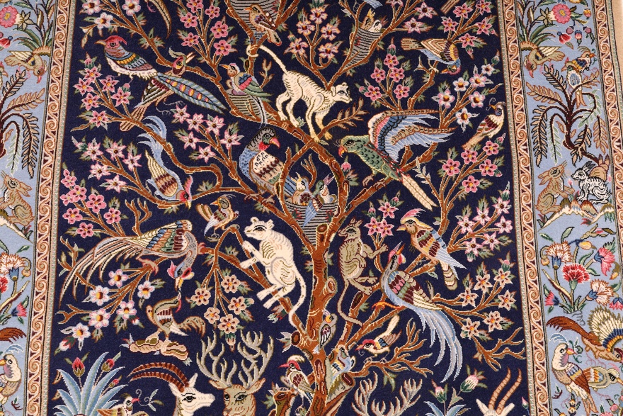 Isfahan Mansori Silknkette Carpet  151x102