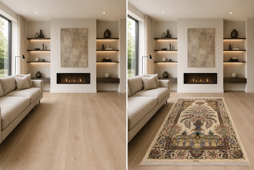 Qom by Yaqut Silk Carpet 157x101
