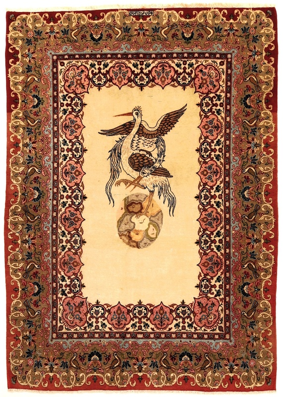 Antique Kashan Carpet 201x144