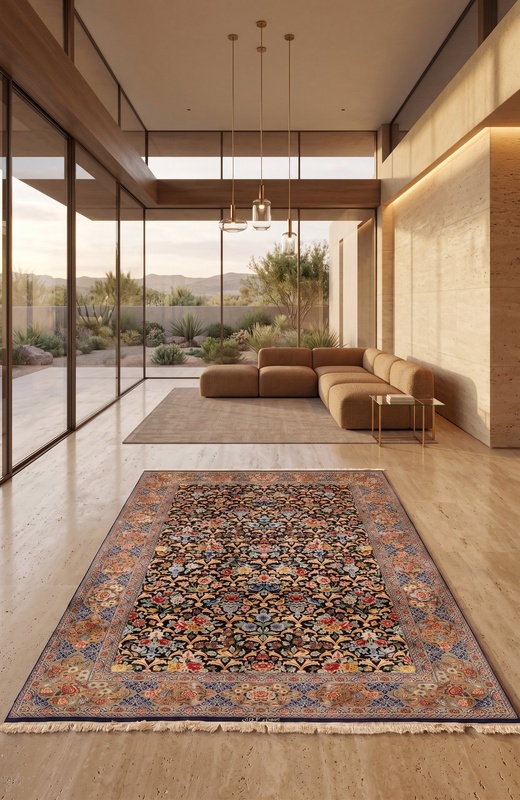 Isfahan Nabave Silknkette Carpet  298x194
