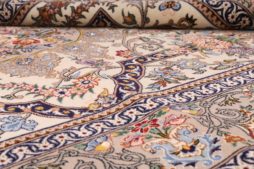 Isfahan  Mansuri Silk warp Carpet 195x131
