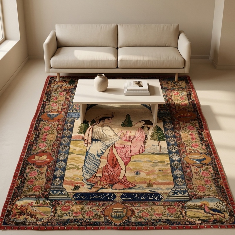 Antique Tabriz Carpet  198x145