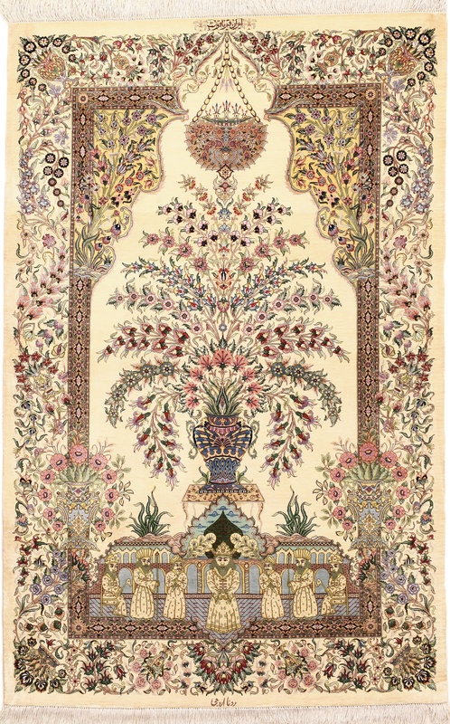 Qom by Yaqut Silk Carpet 157x101
