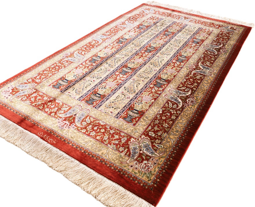 Qum Movahedi Silk Carpet 123x79