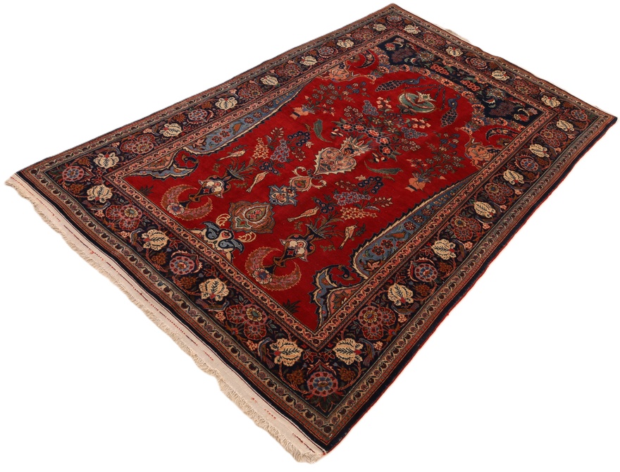 Antique Kashan Carpet 197x127