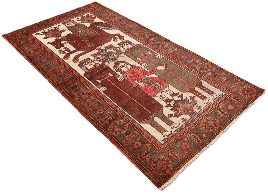 Antique  Baluch Carpet 210x108