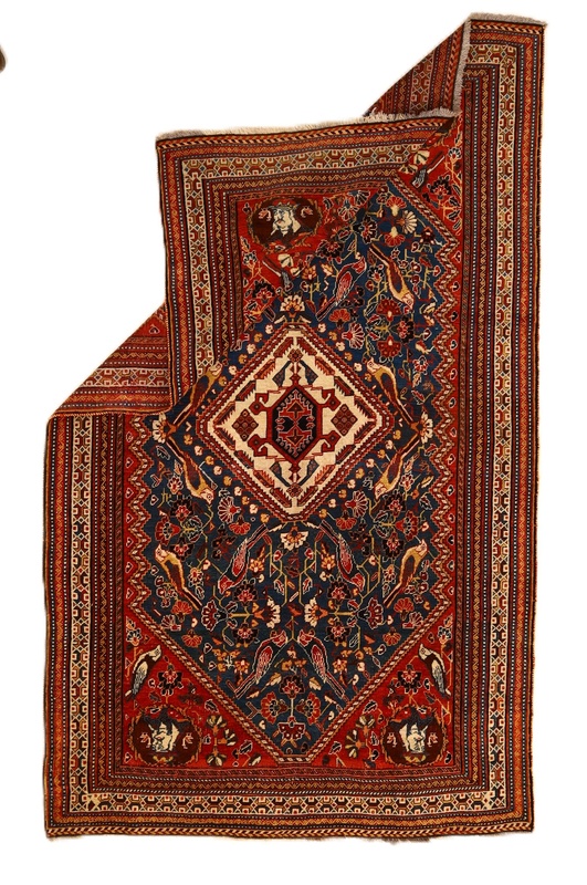 Antique Ghashghai Carpet 243x145
