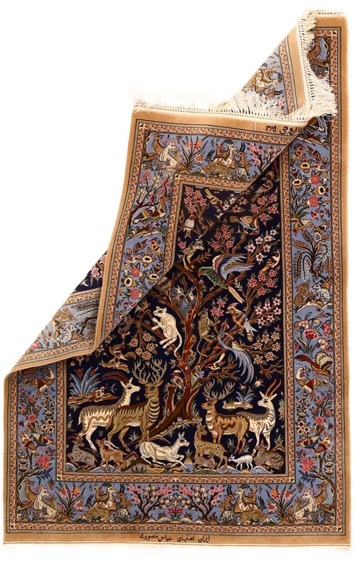 Isfahan Mansori Silknkette Carpet  151x102