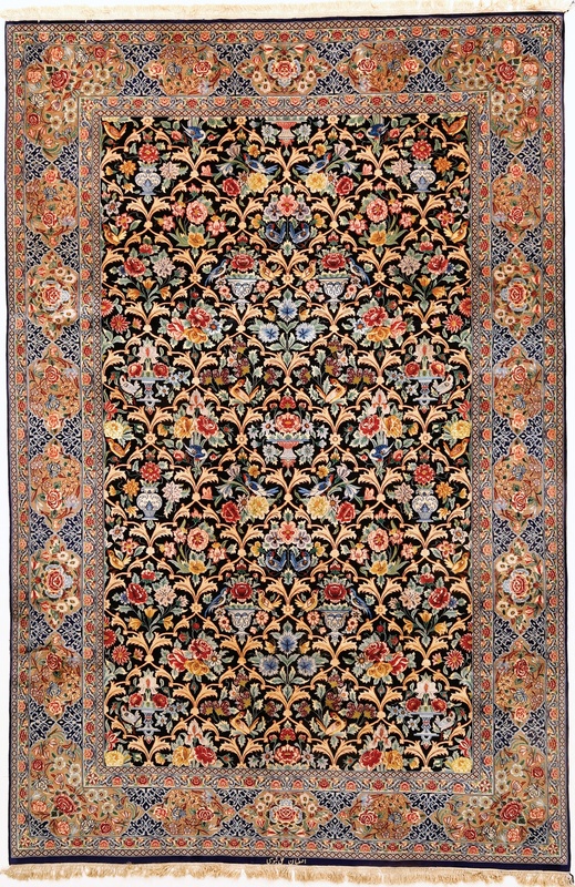 Isfahan Nabave Silknkette Carpet  298x194