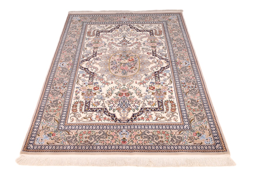 Isfahan  Mansuri Silk warp Carpet 195x131