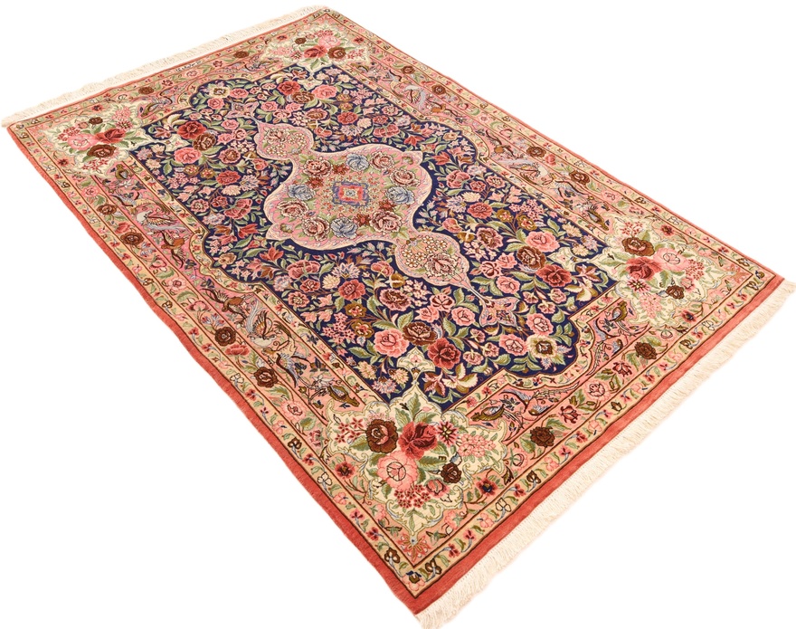 Isfahan  oruje  Silknkette Carpet  170x109