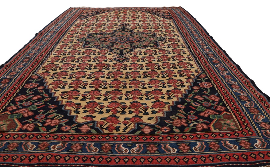 Antique Kilim Fars Carpet  205x137