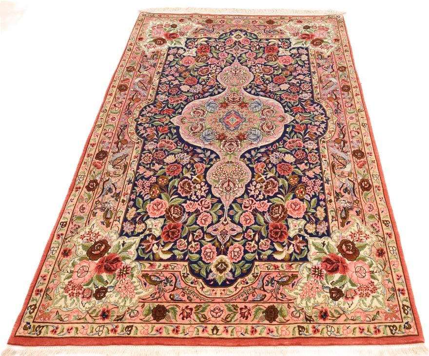 Isfahan  oruje  Silknkette Carpet  170x109