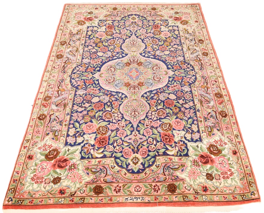Isfahan  oruje  Silknkette Carpet  170x109