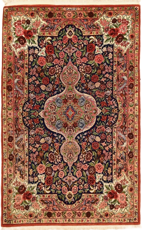 Isfahan  oruje  Silknkette Carpet  170x109