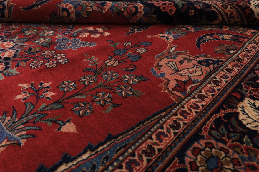 Antique Kashan Carpet 197x127