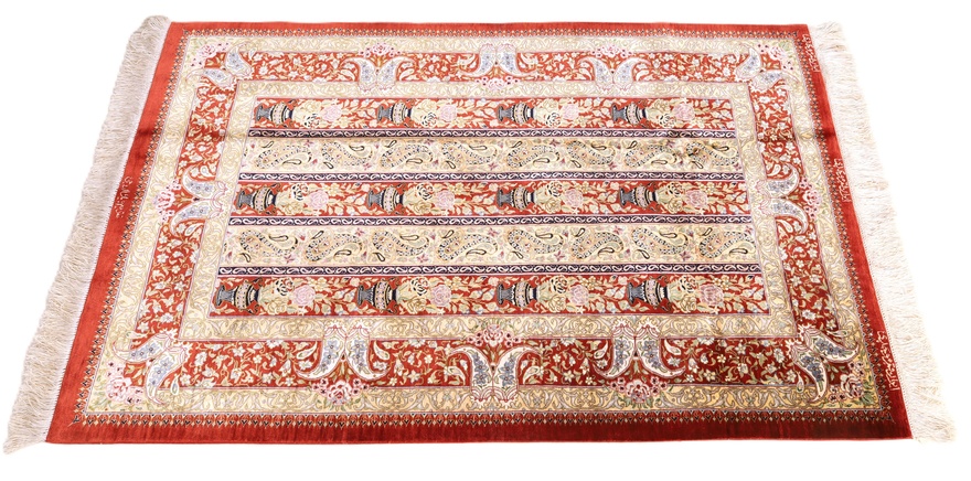 Qum Movahedi Silk Carpet 123x79