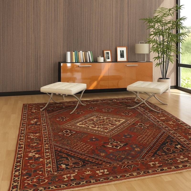 Antique Bakhtiar Carpet  208x137