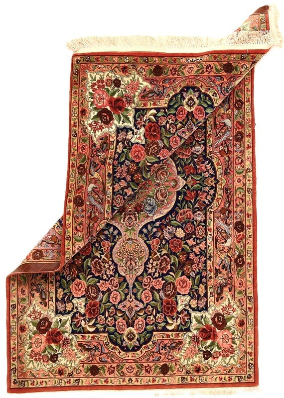 Isfahan  oruje  Silknkette Carpet  170x109