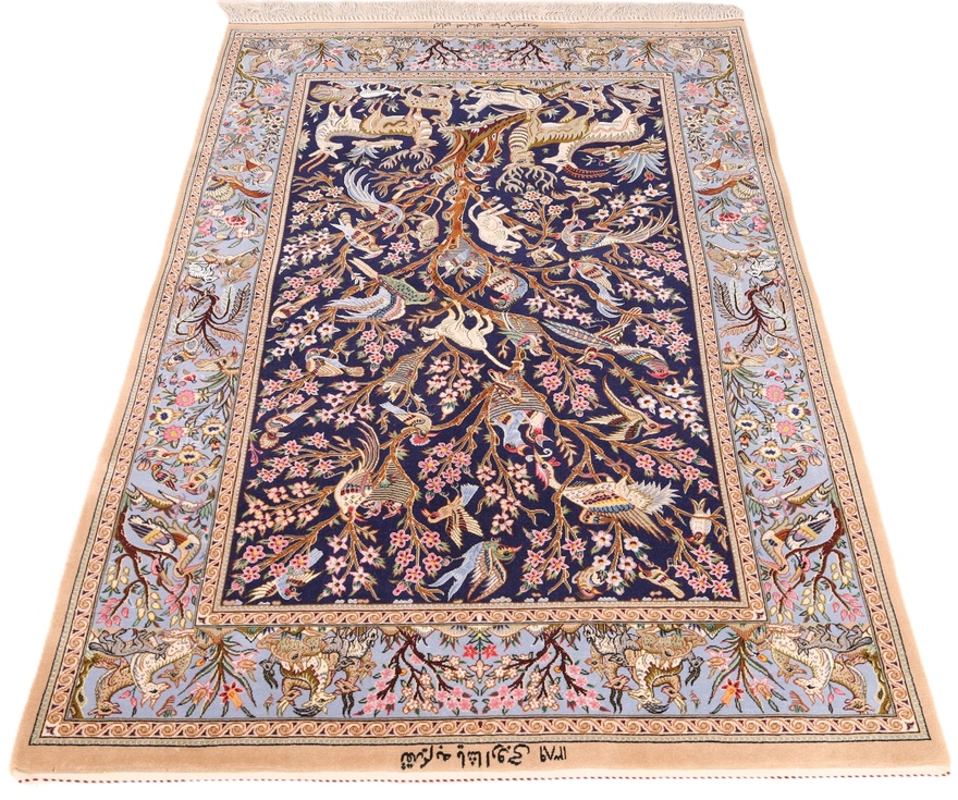 Isfahan Mansori Silknkette Carpet  151x102