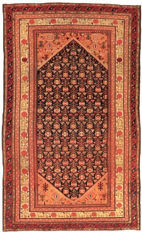 Antique Malayer Carpet 217x132