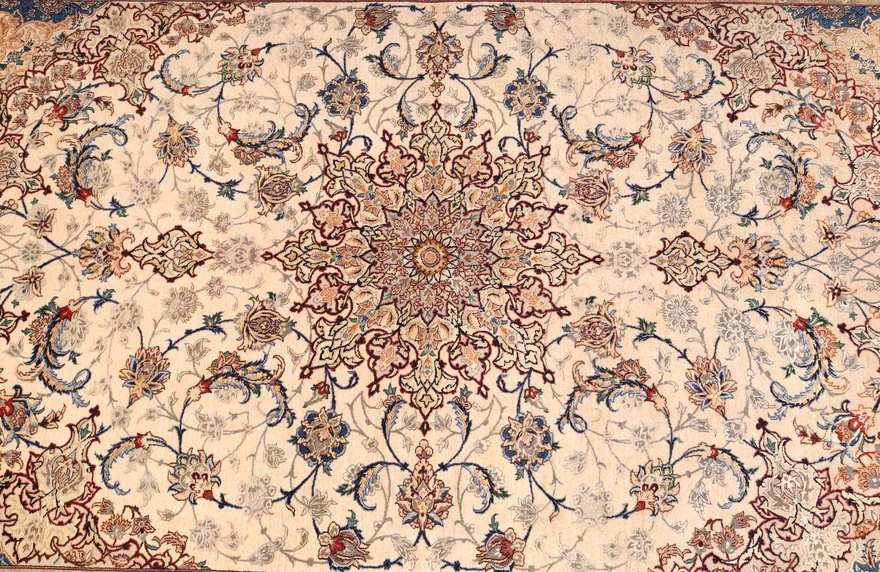 Isfahan Signed Davari Silk Warp Carpet 227x150