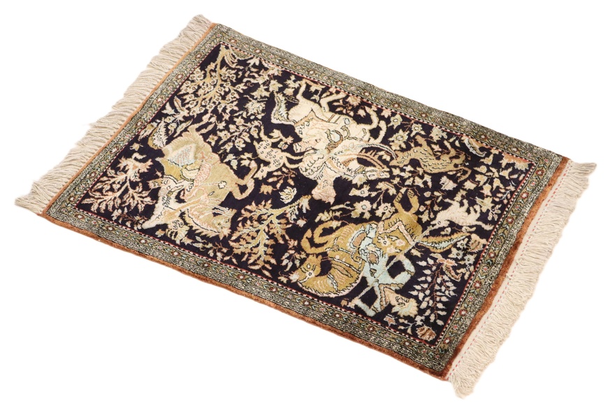 Qom Silk Carpet  72x56