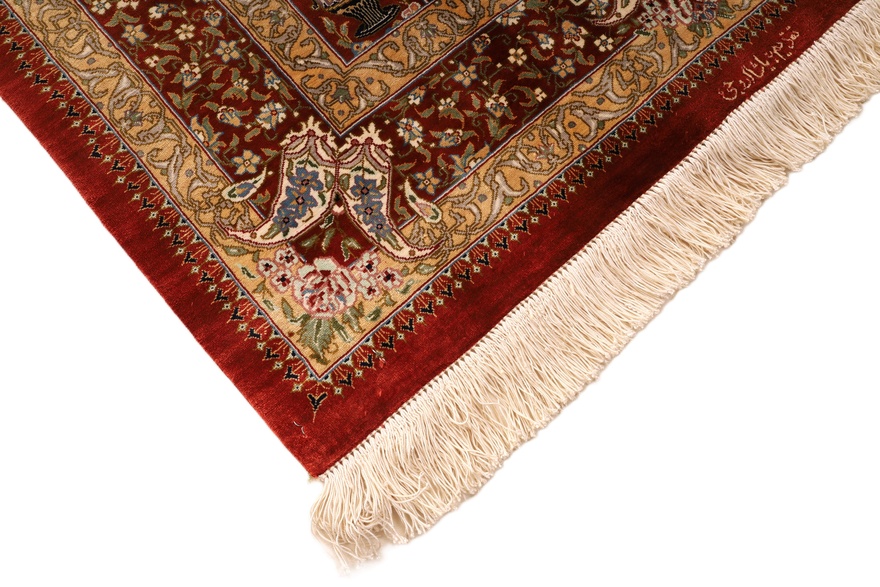Qum Movahedi Silk Carpet 123x79