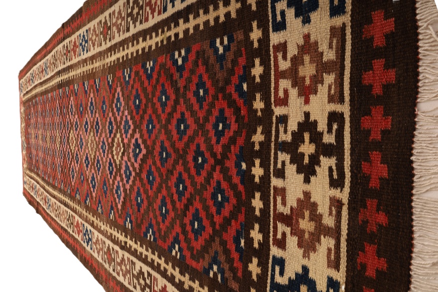 Antique Kilim Fars Carpet  316x118