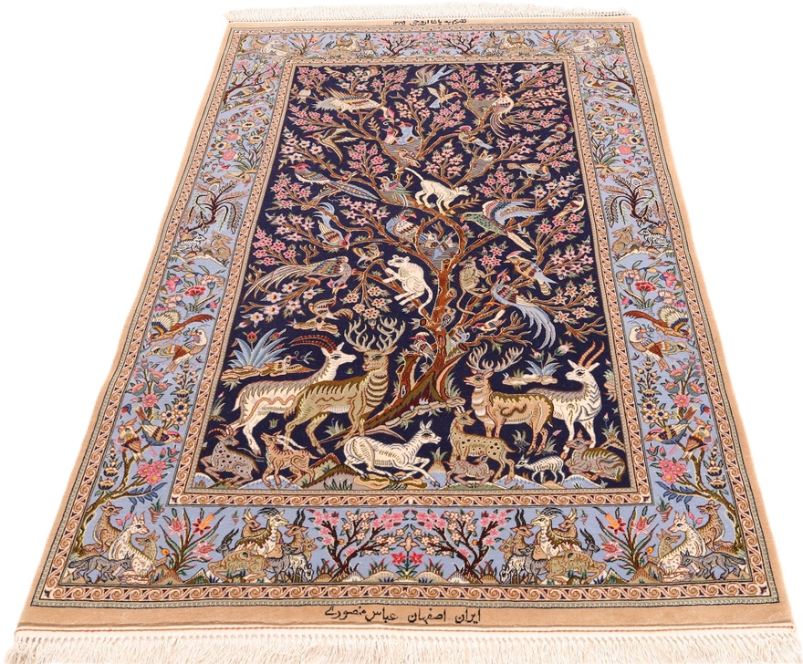 Isfahan Mansori Silknkette Carpet  151x102