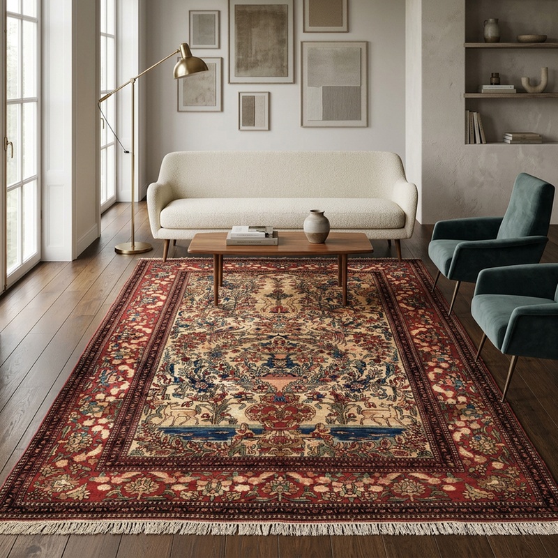 Antique Isfahan Carpet  205x142