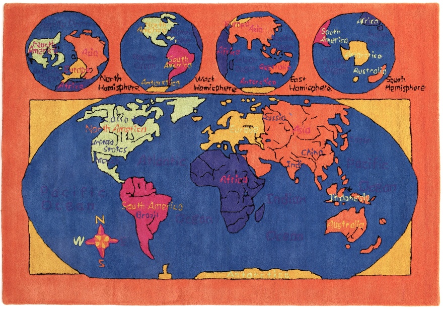 Little World Explorer – Children’s World Map Carpet 246 × 171