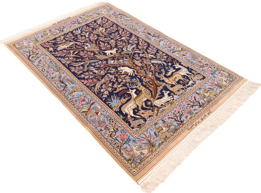 Isfahan Mansori Silknkette Carpet  151x102