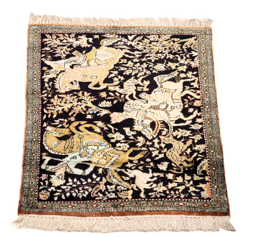Qom Silk Carpet  72x56