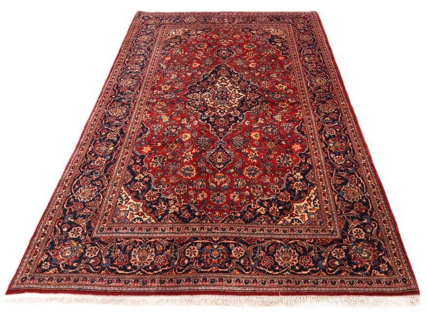Antique Kashan Carpet 213x138