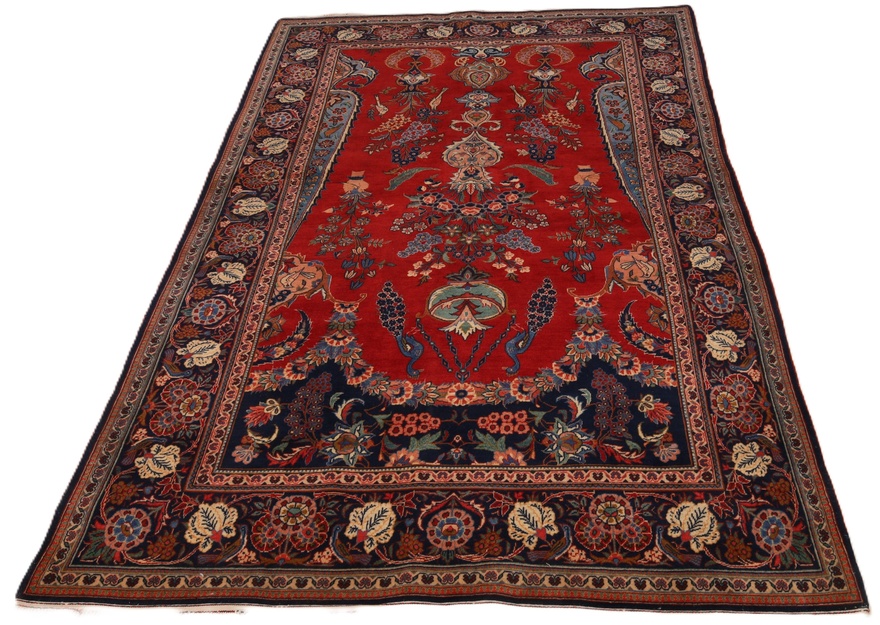 Antique Kashan Carpet 197x127