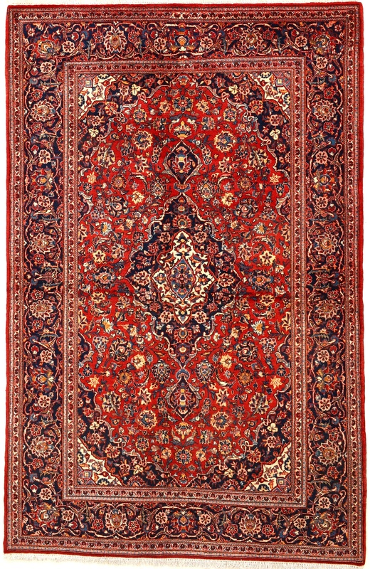 Antique Kashan Carpet 213x138