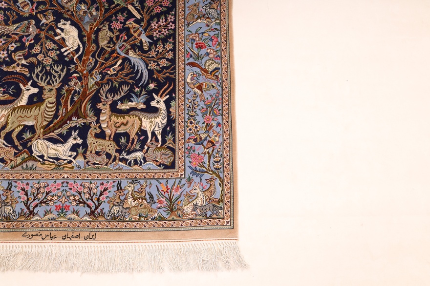 Isfahan Mansori Silknkette Carpet  151x102