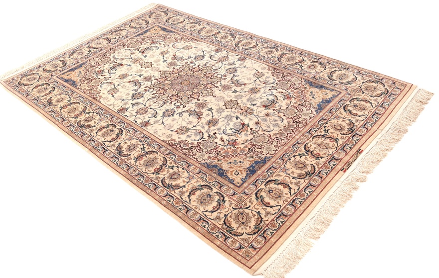 Isfahan Signed Davari Silk Warp Carpet 227x150