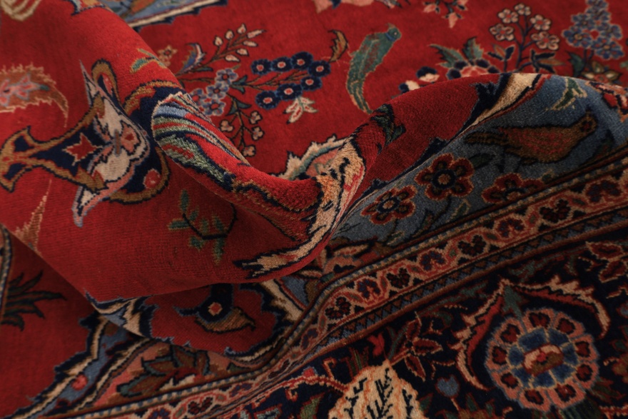 Antique Kashan Carpet 197x127