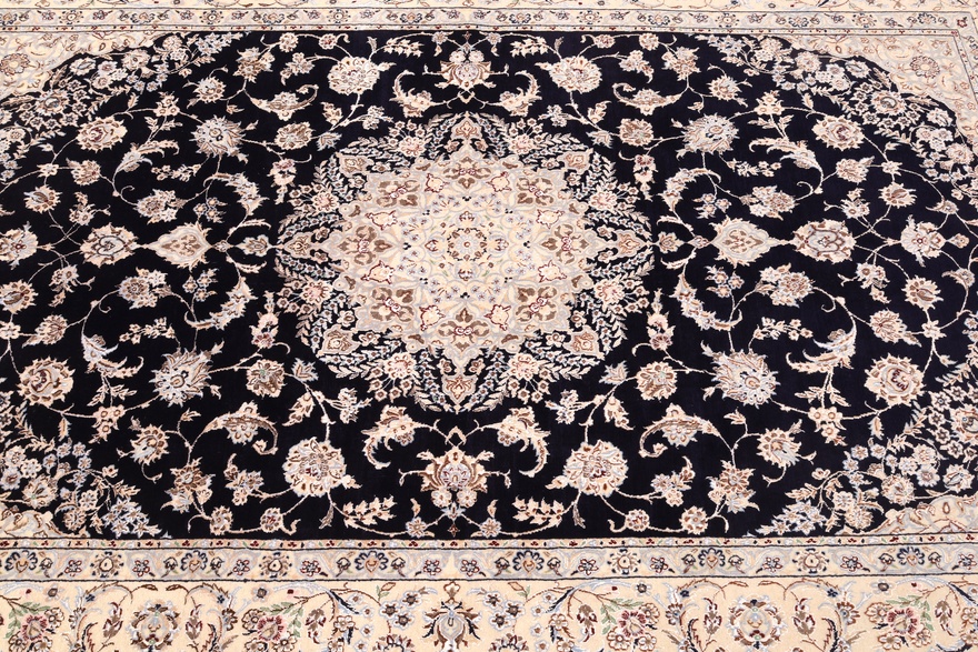 Nain 6La carpet – dark blue handwoven 242x142