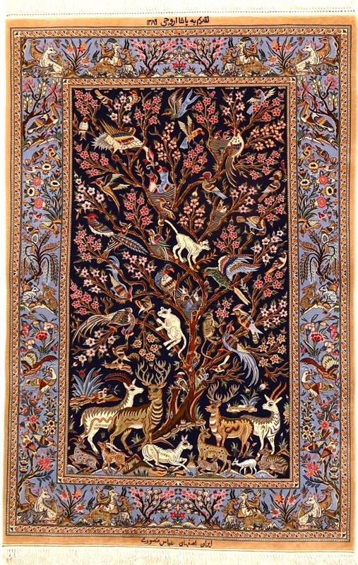 Isfahan Mansori Silknkette Carpet  151x102